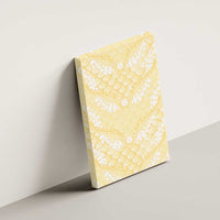 Pastel Yellow Mermaid Puakenikeni Maile Lei Canvas Wall Art