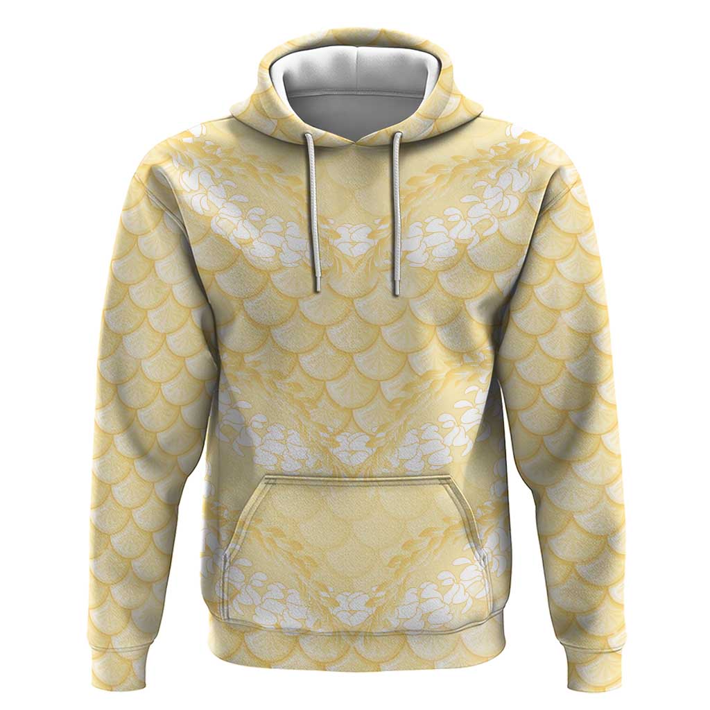 Pastel Yellow Mermaid Puakenikeni Maile Lei Hoodie LT01 Pullover Hoodie Yellow - Polynesian Pride