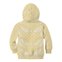 Pastel Yellow Mermaid Puakenikeni Maile Lei Kid Hoodie