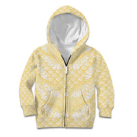 Pastel Yellow Mermaid Puakenikeni Maile Lei Kid Hoodie