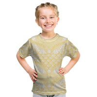 Pastel Yellow Mermaid Puakenikeni Maile Lei Kid T Shirt LT01 Yellow - Polynesian Pride