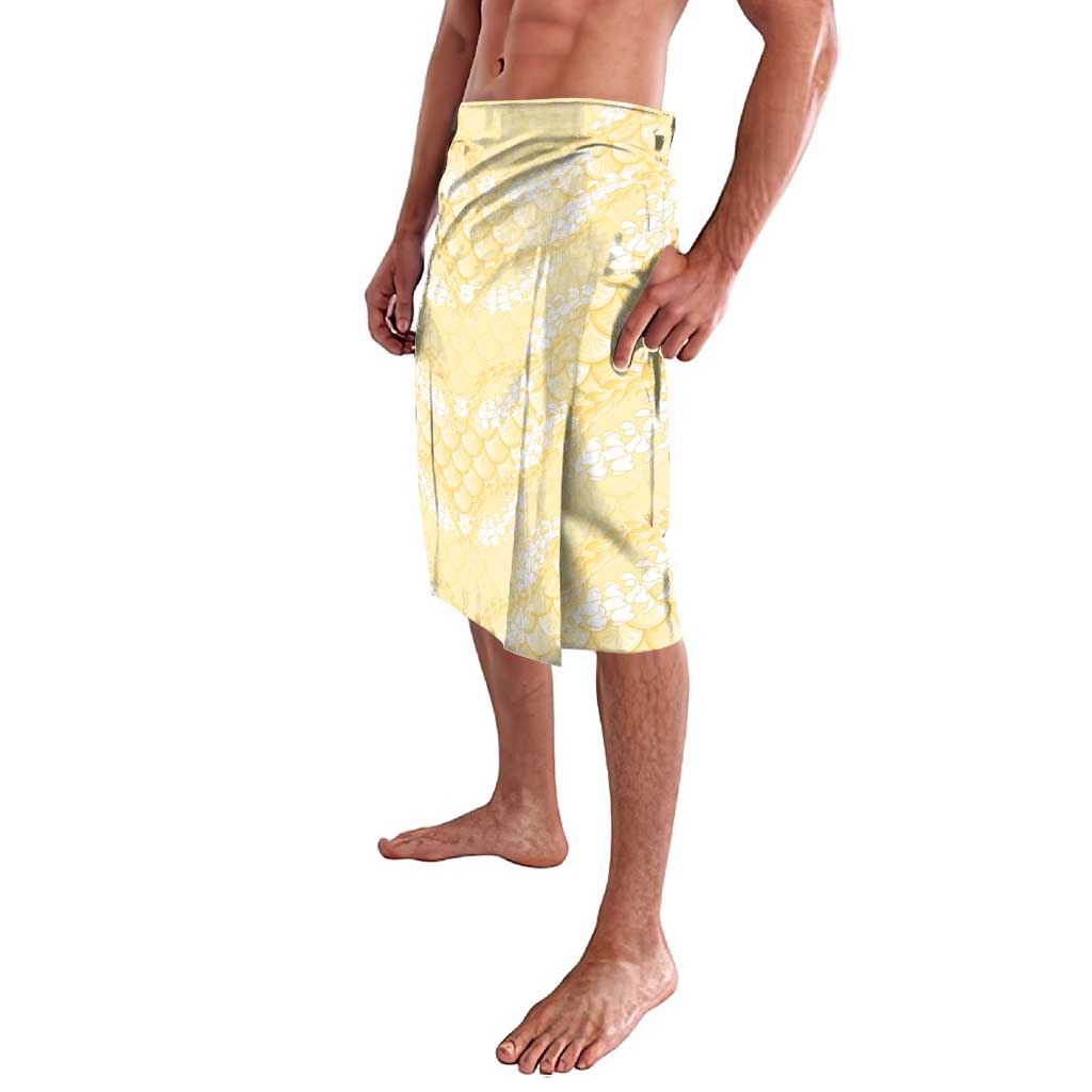 Pastel Yellow Mermaid Puakenikeni Maile Lei Lavalava