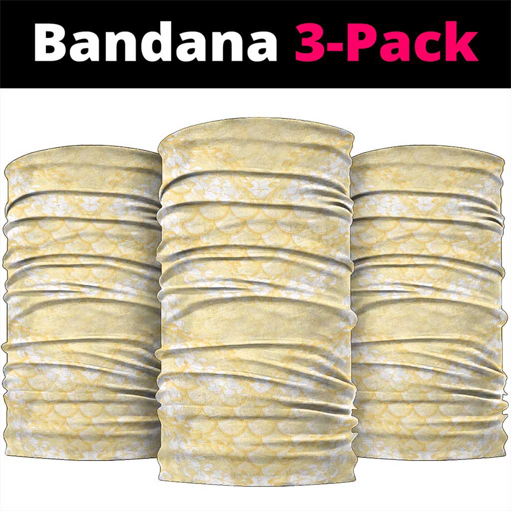 Pastel Yellow Mermaid Puakenikeni Maile Lei Neck Gaiter