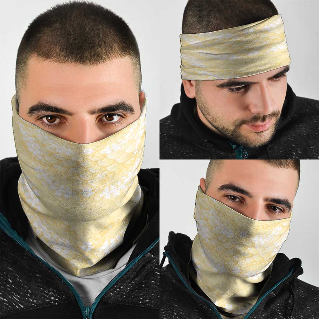 Pastel Yellow Mermaid Puakenikeni Maile Lei Neck Gaiter