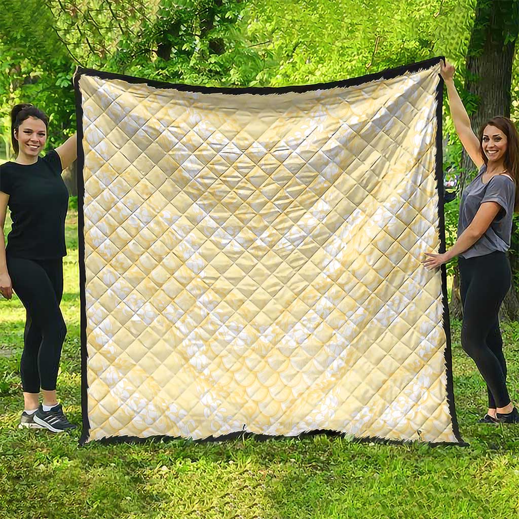 Pastel Yellow Mermaid Puakenikeni Maile Lei Quilt LT01 - Polynesian Pride