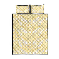 Pastel Yellow Mermaid Puakenikeni Maile Lei Quilt Bed Set