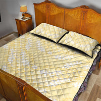 Pastel Yellow Mermaid Puakenikeni Maile Lei Quilt Bed Set