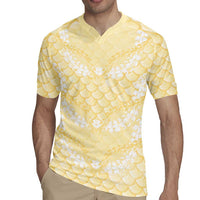 Pastel Yellow Mermaid Puakenikeni Maile Lei Rugby Jersey LT01 - Polynesian Pride
