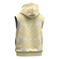 Pastel Yellow Mermaid Puakenikeni Maile Lei Sleeveless Hoodie LT01 - Polynesian Pride