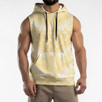 Pastel Yellow Mermaid Puakenikeni Maile Lei Sleeveless Hoodie LT01 - Polynesian Pride