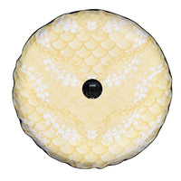 Pastel Yellow Mermaid Puakenikeni Maile Lei Spare Tire Cover LT01 - Polynesian Pride