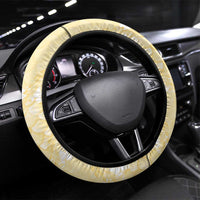 Pastel Yellow Mermaid Puakenikeni Maile Lei Steering Wheel Cover LT01 Universal Fit Yellow - Polynesian Pride