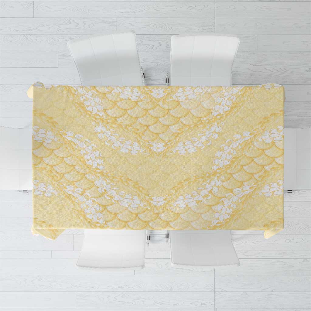 Pastel Yellow Mermaid Puakenikeni Maile Lei Tablecloth LT01 Yellow - Polynesian Pride