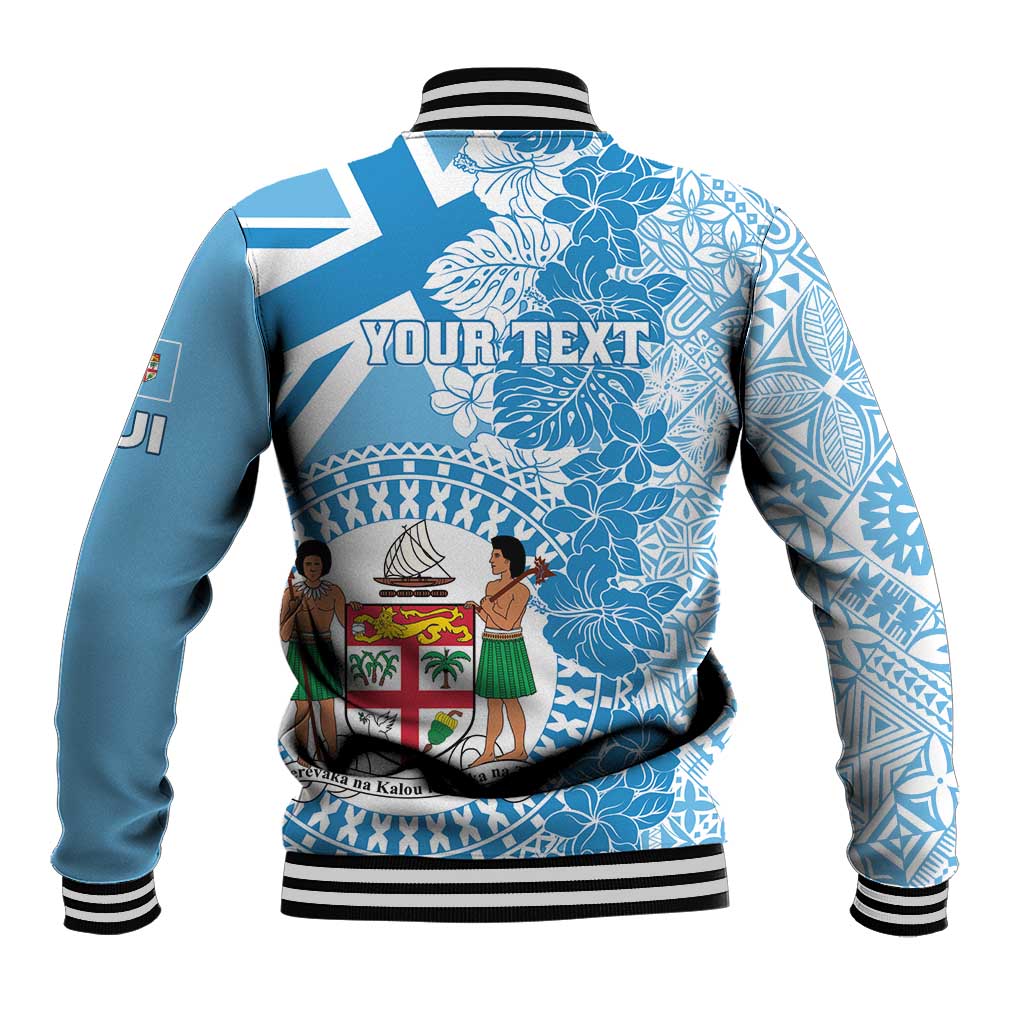 Personalised Fiji Day Baseball Jacket Fijian Map Hibiscus Tapa Pattern LT01