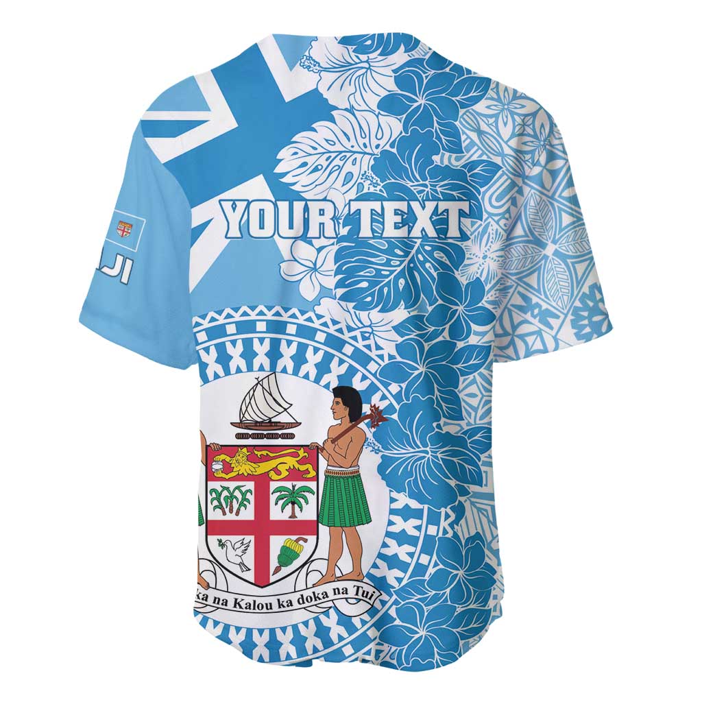 Personalised Fiji Day Baseball Jersey Fijian Map Hibiscus Tapa Pattern LT01 - Polynesian Pride