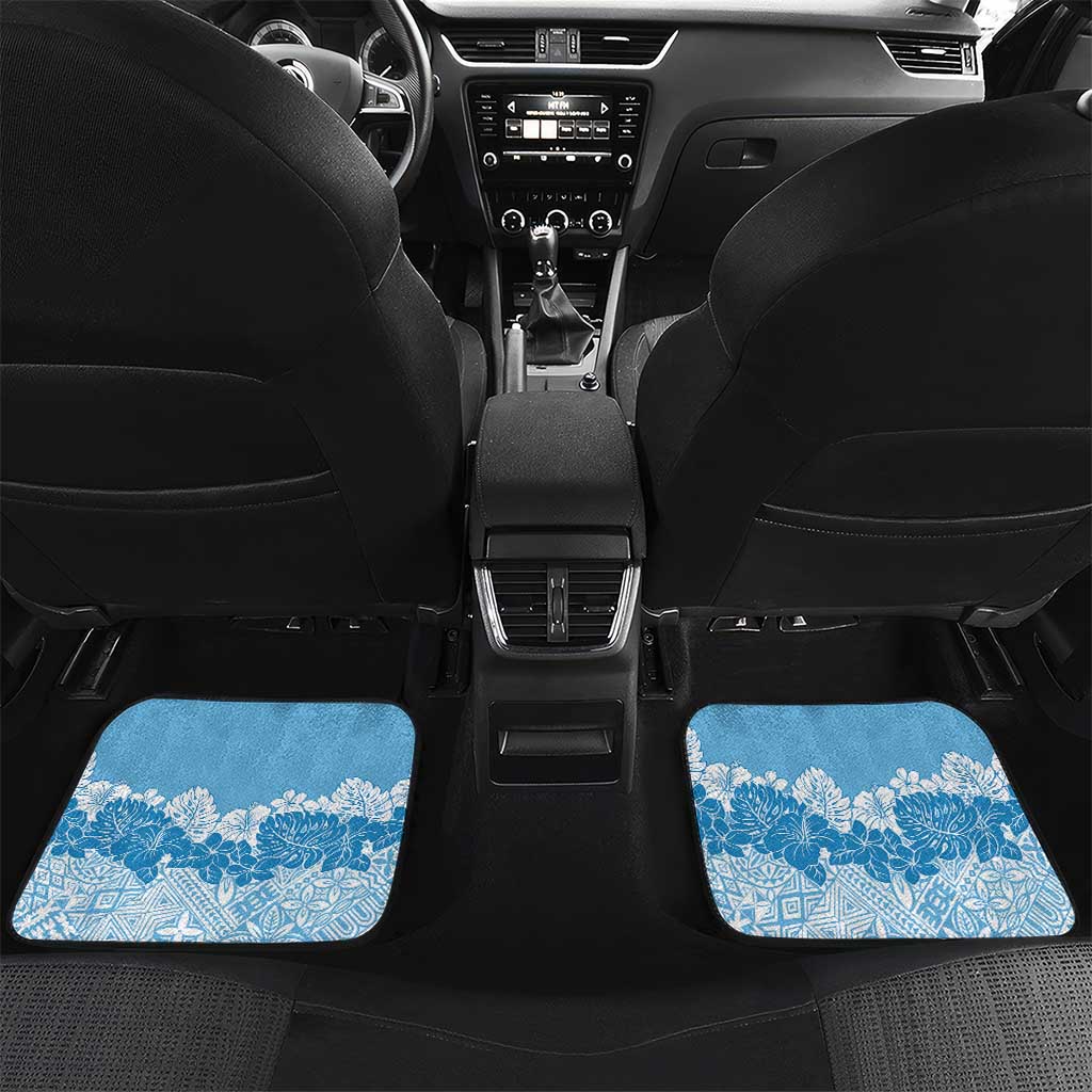 Personalised Fiji Day Car Mats Fijian Map Hibiscus Tapa Pattern