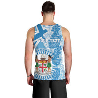 Personalised Fiji Day Men Tank Top Fijian Map Hibiscus Tapa Pattern LT01 - Polynesian Pride