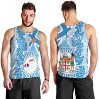 Personalised Fiji Day Men Tank Top Fijian Map Hibiscus Tapa Pattern LT01 - Polynesian Pride