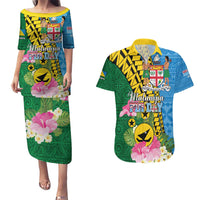 Personalised Malampa Fiji Day Couples Matching Puletasi and Hawaiian Shirt Tropical Tapa Pattern LT01 Art - Polynesian Pride