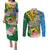 Personalised Malampa Fiji Day Couples Matching Puletasi and Long Sleeve Button Shirt Tropical Tapa Pattern