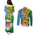 Personalised Malampa Fiji Day Couples Matching Puletasi and Long Sleeve Button Shirt Tropical Tapa Pattern