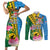 Personalised Malampa Fiji Day Couples Matching Short Sleeve Bodycon Dress and Long Sleeve Button Shirt Tropical Tapa Pattern