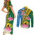 Personalised Malampa Fiji Day Couples Matching Short Sleeve Bodycon Dress and Long Sleeve Button Shirt Tropical Tapa Pattern