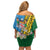 Personalised Malampa Fiji Day Family Matching Off Shoulder Short Dress and Hawaiian Shirt Tropical Tapa Pattern
