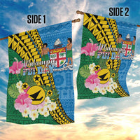 Malampa Fiji Day Garden Flag Tropical Tapa Pattern