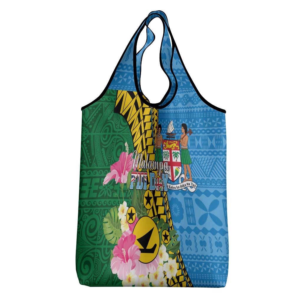 Malampa Fiji Day Grocery Bag Tropical Tapa Pattern