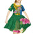 Personalised Malampa Fiji Day Kid Short Sleeve Dress Tropical Tapa Pattern