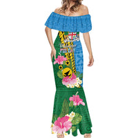 Personalised Malampa Fiji Day Mermaid Dress Tropical Tapa Pattern