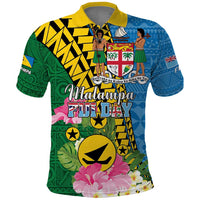 Personalised Malampa Fiji Day Polo Shirt Tropical Tapa Pattern