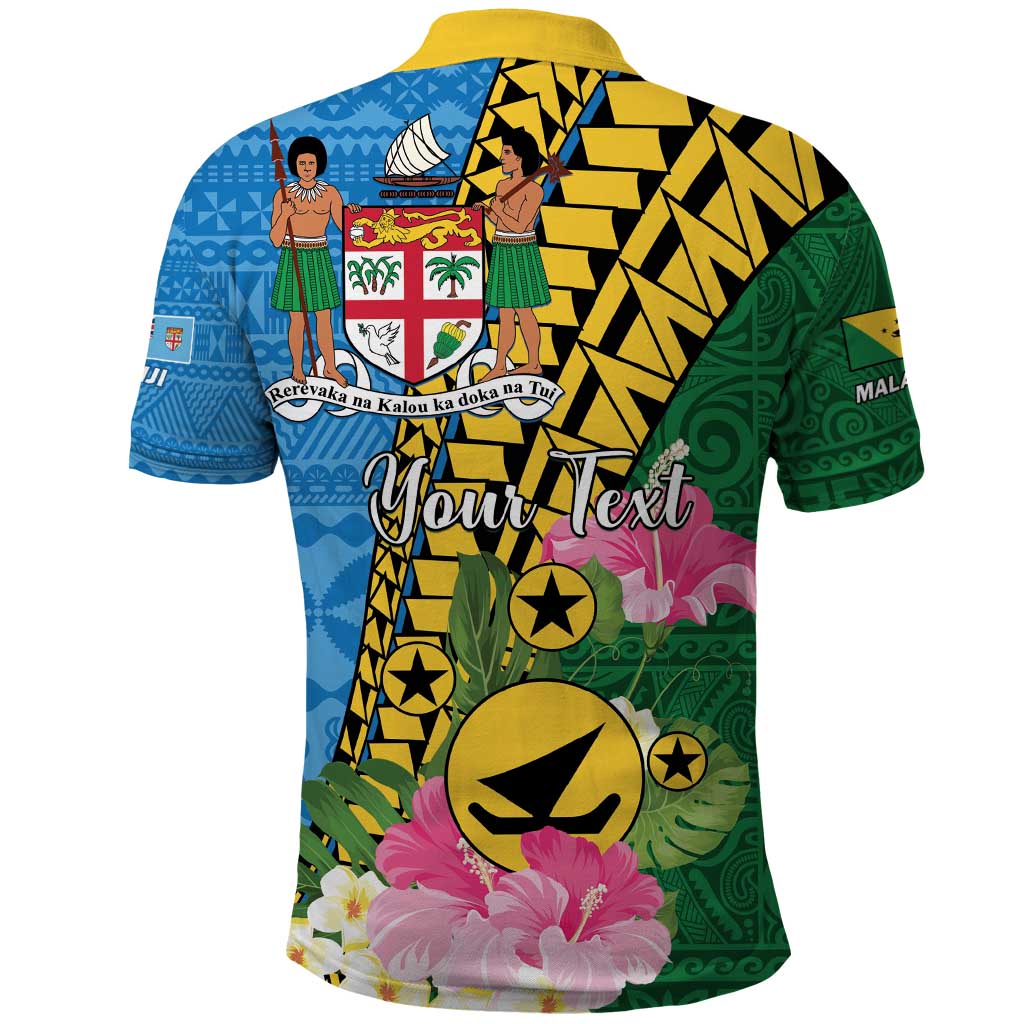 Personalised Malampa Fiji Day Polo Shirt Tropical Tapa Pattern