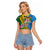 Personalised Malampa Fiji Day Raglan Cropped T Shirt Tropical Tapa Pattern
