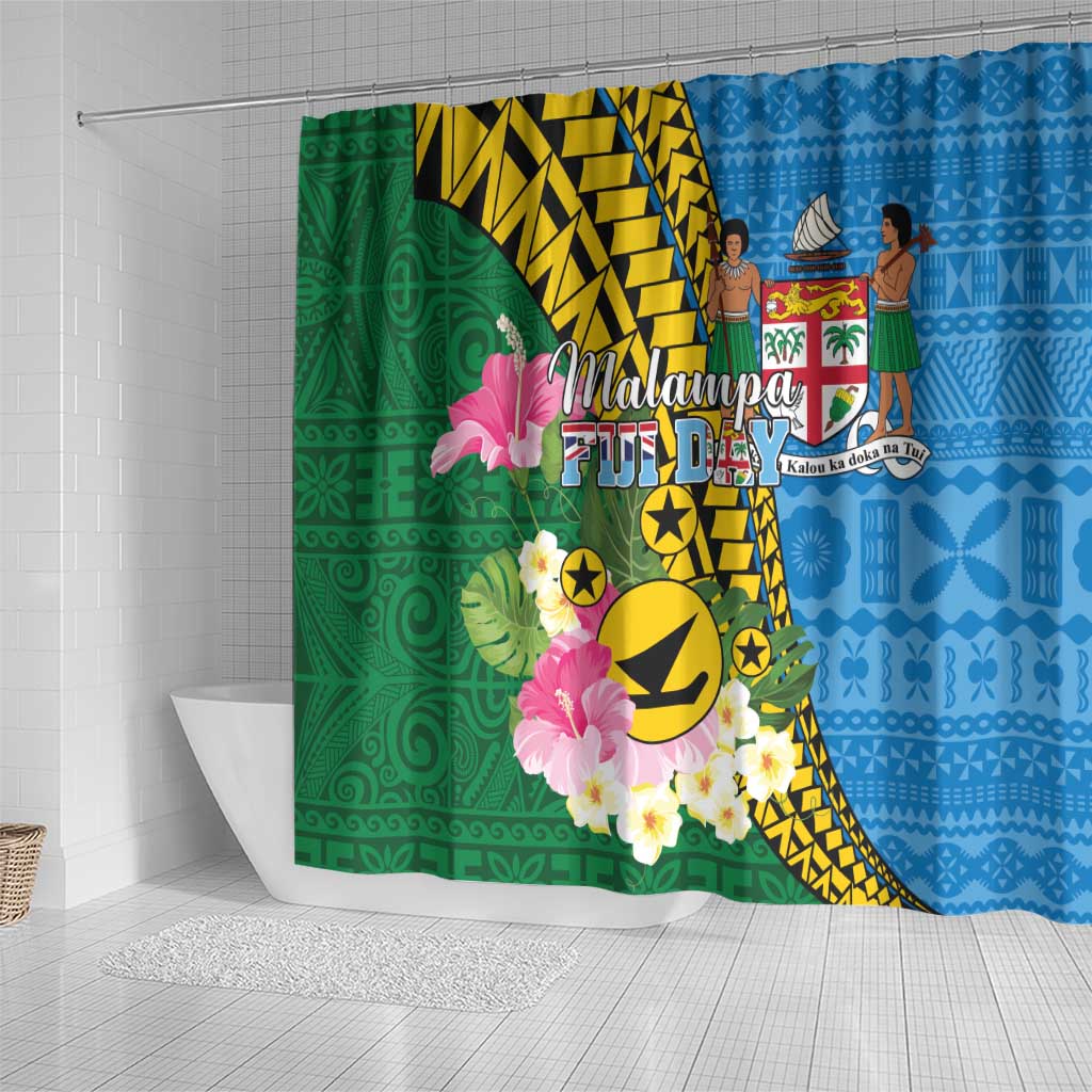 Malampa Fiji Day Shower Curtain Tropical Tapa Pattern