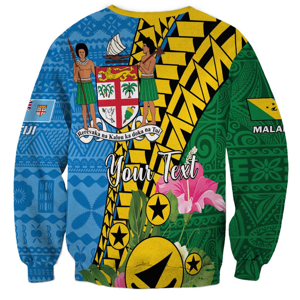 Personalised Malampa Fiji Day Sweatshirt Tropical Tapa Pattern LT01 - Polynesian Pride