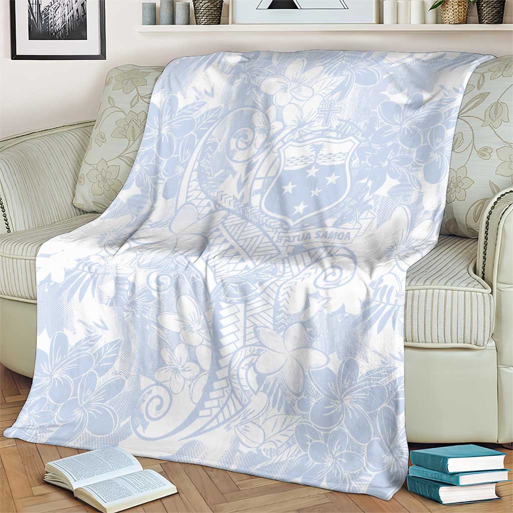 Samoa White Sunday Blanket Plumeria Floral