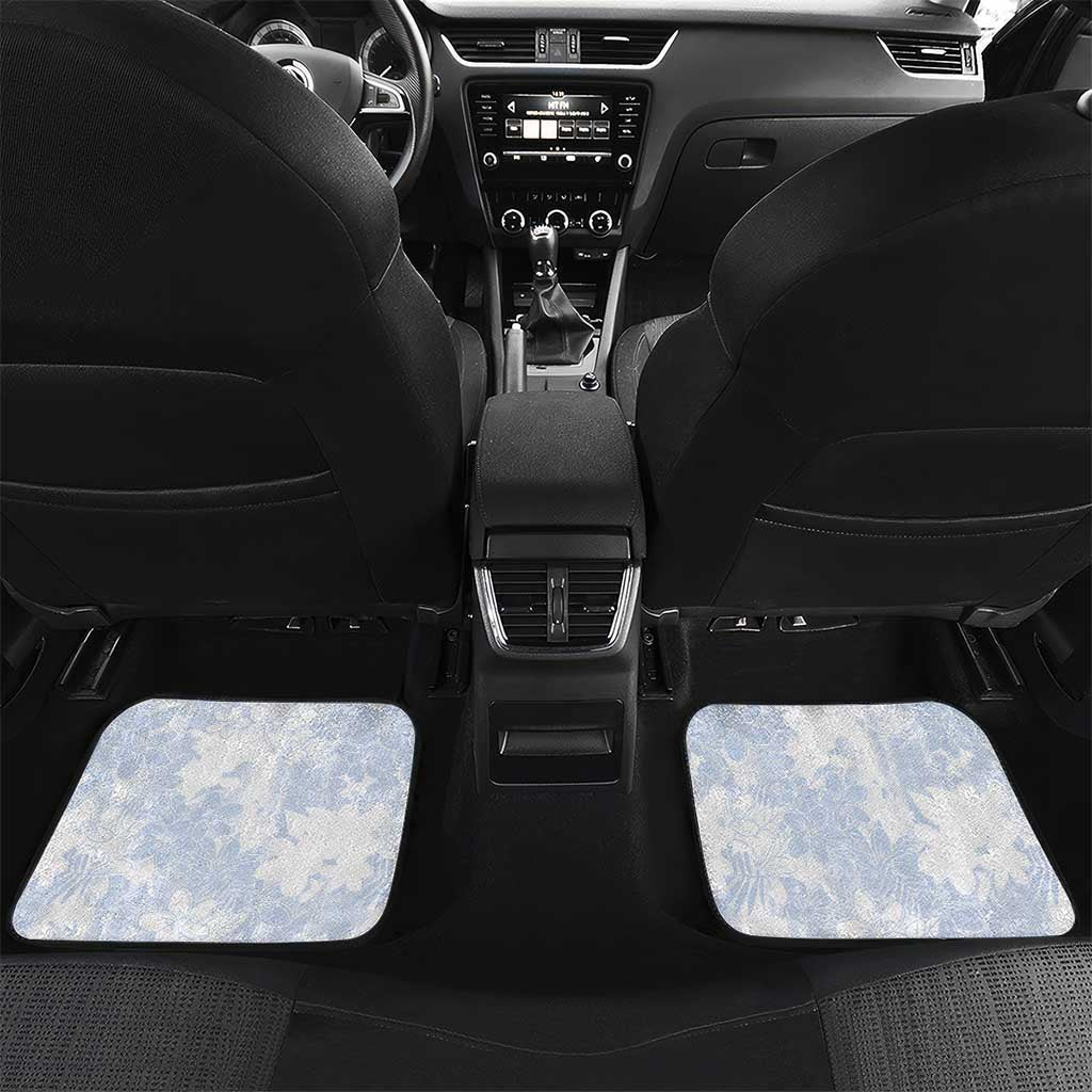 Samoa White Sunday Car Mats Plumeria Floral