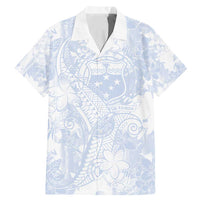 Samoa White Sunday Family Matching Mermaid Dress and Hawaiian Shirt Plumeria Floral