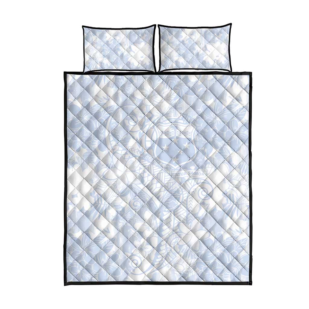 Samoa White Sunday Quilt Bed Set Plumeria Floral