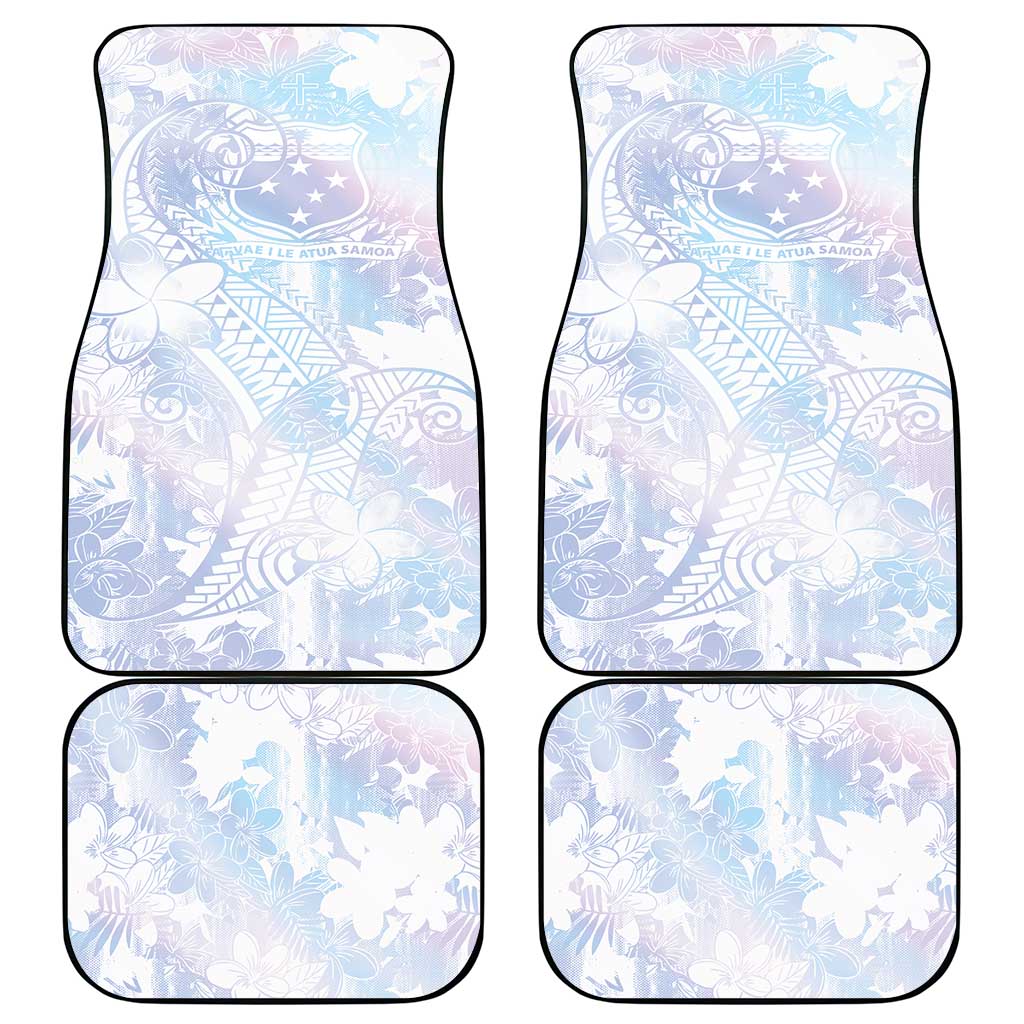 Samoa White Sunday Car Mats Sweet Pastel Plumeria Floral
