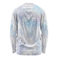 Samoa White Sunday Long Sleeve Shirt Sweet Pastel Plumeria Floral