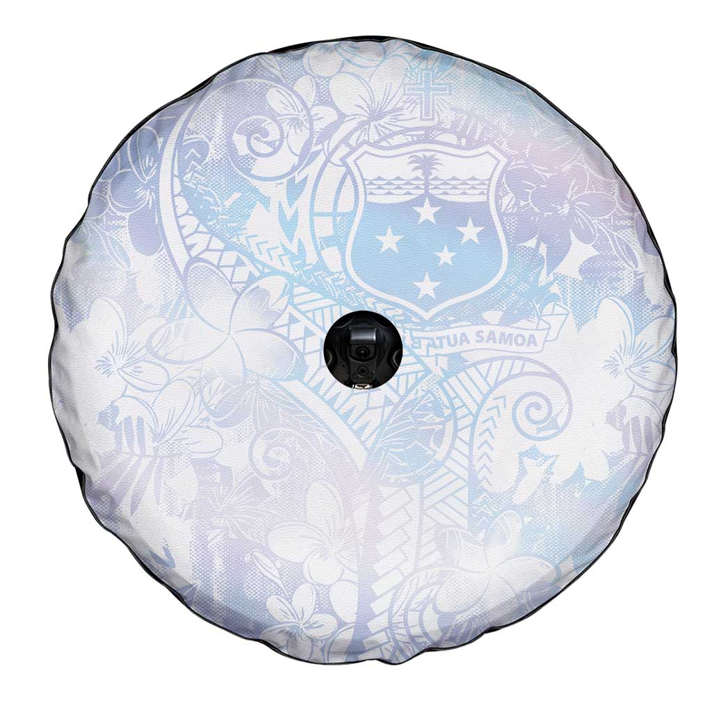 Samoa White Sunday Spare Tire Cover Sweet Pastel Plumeria Floral