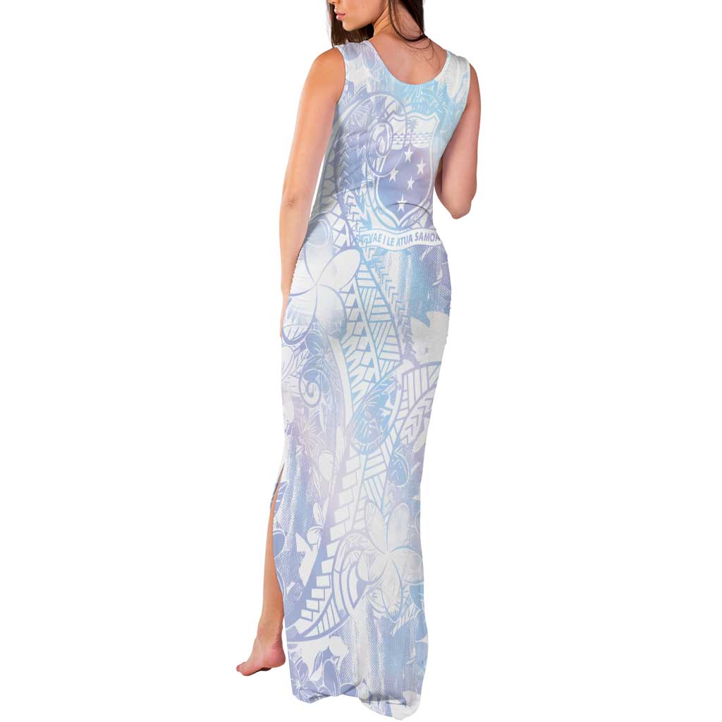 Samoa White Sunday Tank Maxi Dress Sweet Pastel Plumeria Floral