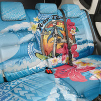 Personalized Aloha Hawaii Skeleton Surfing Back Car Seat Cover Tribal Shark Plumeria LT01 - Polynesian Pride