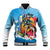 Personalized Aloha Hawaii Skeleton Surfing Baseball Jacket Tribal Shark Plumeria