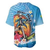 Personalized Aloha Hawaii Skeleton Surfing Baseball Jersey Tribal Shark Plumeria LT01 - Polynesian Pride