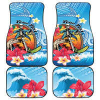 Personalized Aloha Hawaii Skeleton Surfing Car Mats Tribal Shark Plumeria