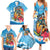 Personalized Aloha Hawaii Skeleton Surfing Family Matching Summer Maxi Dress and Hawaiian Shirt Tribal Shark Plumeria